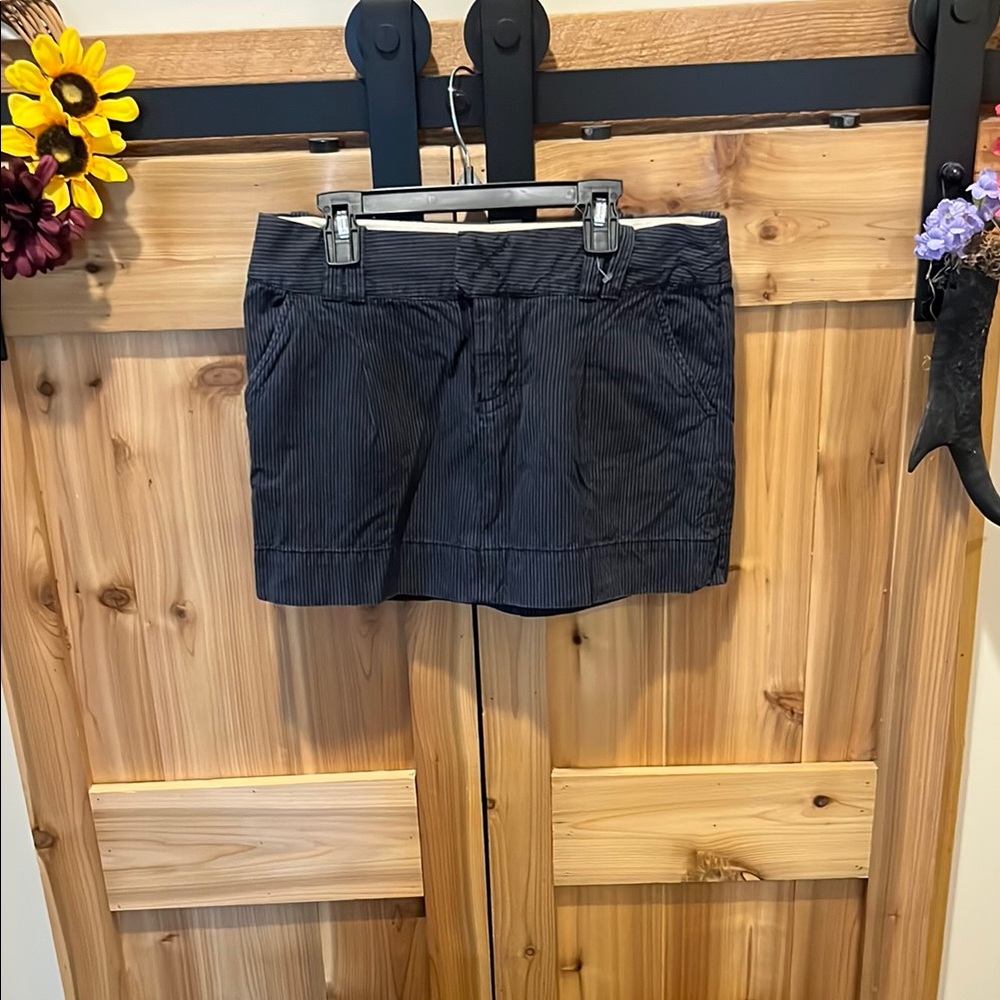 American Eagle Outfitters Navy Pinstripe Mini Skirt